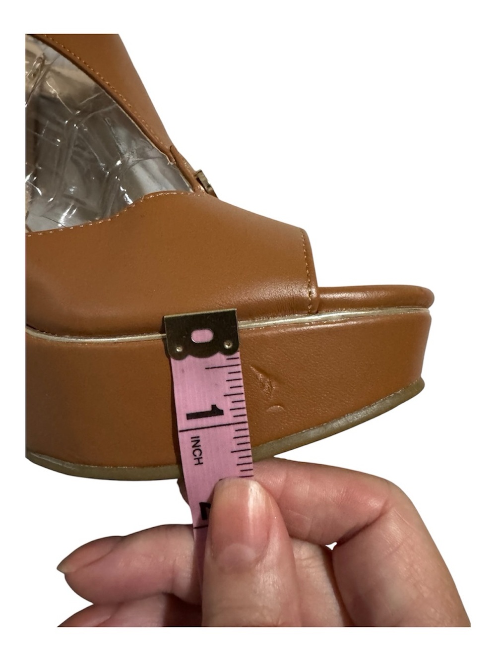 GUESS BROWN STRAPPY WEDGE SANDALS - Picture 7 of 10